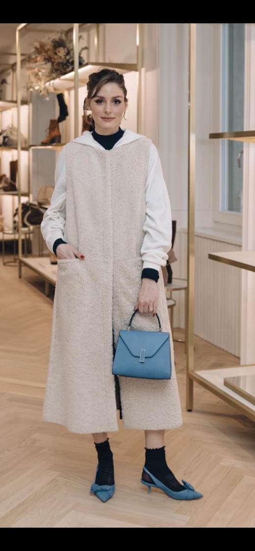 Valextra Iside 蓝色 十字纹牛皮 手提 斜挎包 商品图2