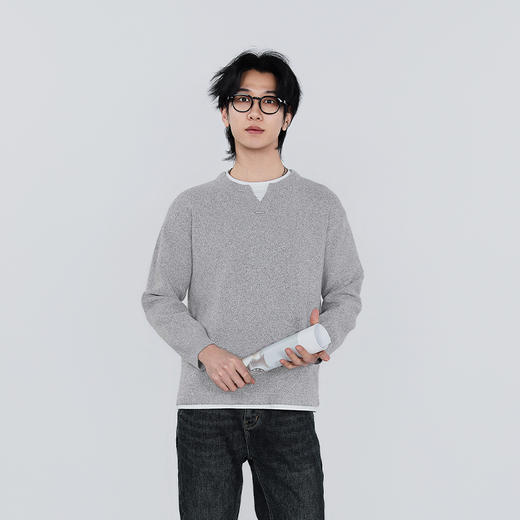 【新品上新】HX 冬季假两件圆领毛衫S107544298101 商品图2