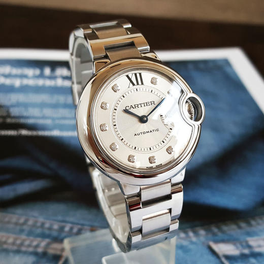 【95新】CARTIER 卡地亚WE902074自动机械机芯33MM（女款）蓝气球系列镶嵌钻石刻度060326NJS03 商品图2