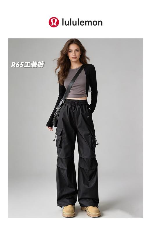 F031204春夏新款2026降落伞高腰微阔腿时尚流行遮肉显瘦工装速干伞兵裤 商品图10