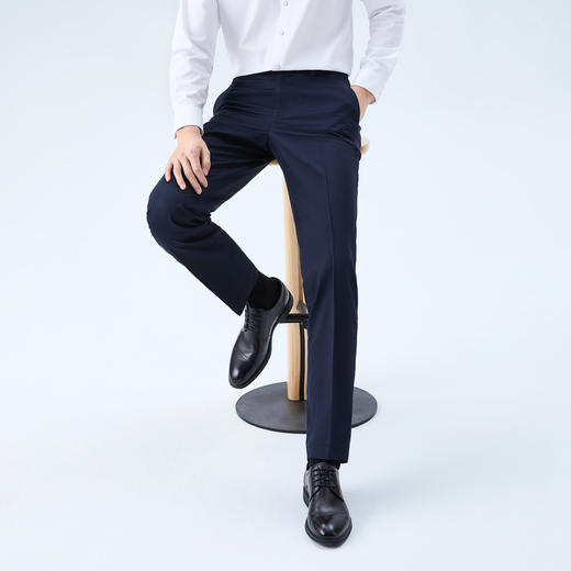 【犀牛褶/凉感】柒牌男装2026春季新款挺括有型微弹商务混纺西裤 130H72090 商品图1