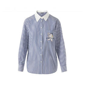 【来点不一样的】柜1180+！商场同款！2026年春季新款欧洲学院风条纹衬衫高级感上衣！