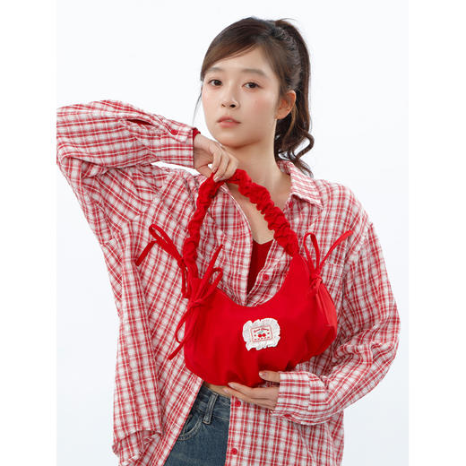 简约韩系红色系可调节抽绳包-纪念日百货门店同款169443211 商品图9