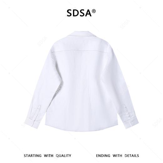 SDSA男装2026新款高贵轻奢时尚简约明线倒三角长袖衬衫百搭宽松 商品图4