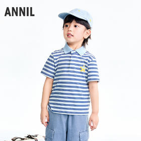【实体店同款】男童翻领短袖针织衫夏季新款安奈儿童装XB621152