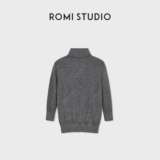 ROMI STUDIOMORO山羊绒绵羊毛半袖高领灰色针织套头衫 RWDSST1792 商品图4