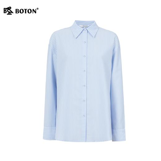 波顿女士春秋季宽松条纹长袖衬衫｜梭织挺括车工细，翻领有型件件见功夫LS169126D 商品图6