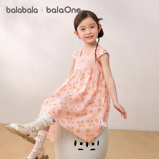 巴拉巴拉童装女童连衣裙宝宝裙子2026新款夏装精致立体绣花章长裙 商品图2