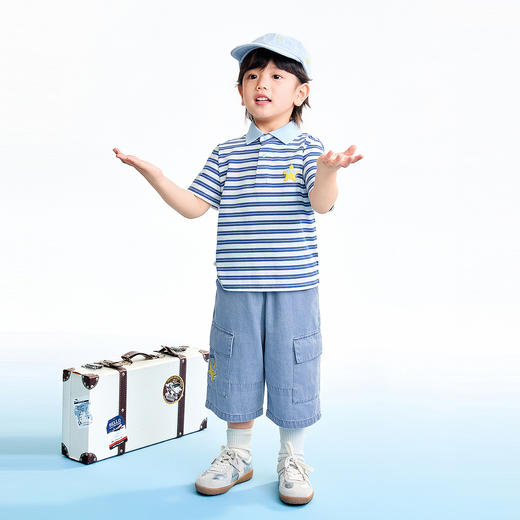 【实体店同款】男童全腰牛仔七分裤夏季新款安奈儿童装XB626174 商品图3