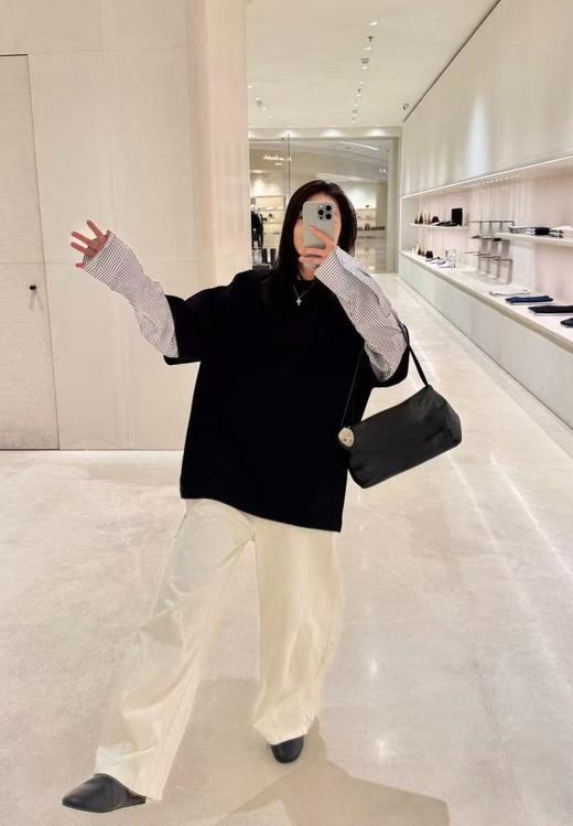 中性款假两件长袖T恤he 商品图3