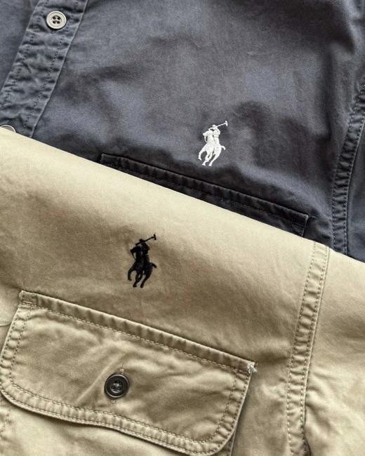 F031252时尚松弛慵懒老钱风刺绣情侣休闲商务牛仔尼龙衬衫外套 商品图4