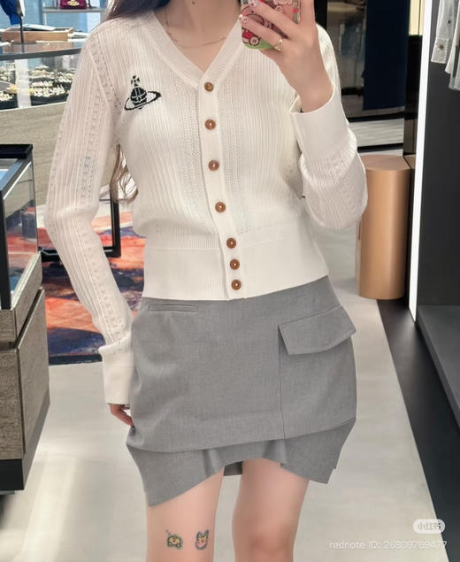 312-6 纯原尾货 土星刺绣 时髦针织小开衫 商品图7