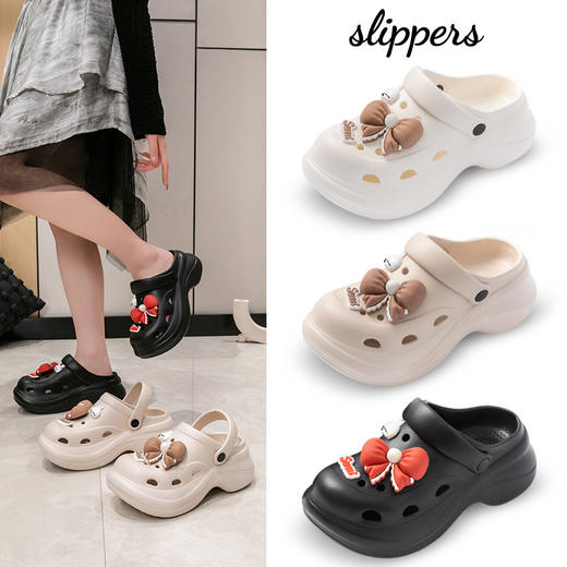 【舒适软弹❗干爽透气】洞洞鞋女夏季新款外穿时尚厚底增高防滑沙滩凉拖鞋包头。rh 商品图3