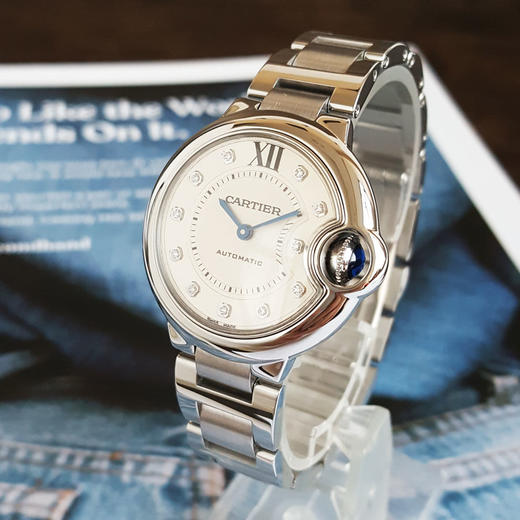 【95新】CARTIER 卡地亚WE902074自动机械机芯33MM（女款）蓝气球系列镶嵌钻石刻度060326NJS03 商品图1