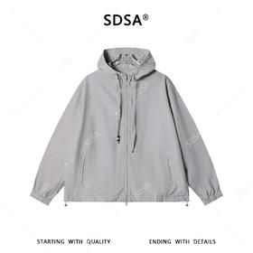 SDSA男装2026新款高贵轻奢时尚简约户外薄款拉链立领连帽夹克外套