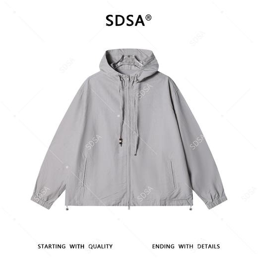 SDSA男装2026新款高贵轻奢时尚简约户外薄款拉链立领连帽夹克外套 商品图0