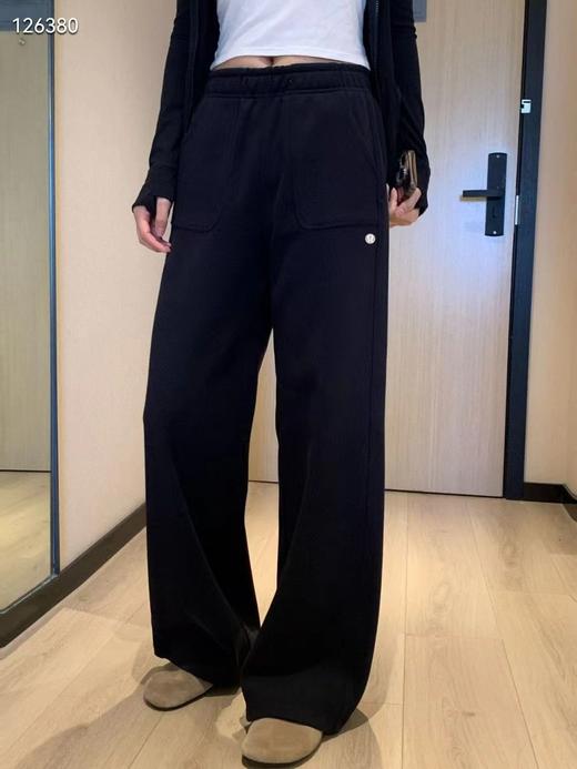 F031262暖皮绒休闲大口袋垂感宽松遮肉显瘦女士阔腿裤长裤 商品图4