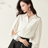 剩 米思阳新款气质职业镂空袖衬衣宽松白色翻领衬衫上衣女8T23AC0214 商品缩略图3