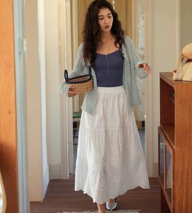 老米优品🎈3-5天！仙女本仙蕾丝小白裙~《法式浪漫纯棉重工蕾丝半身裙》蕾丝绣花，层层叠叠 温柔与浪漫，藏在裙摆里!Q260312A