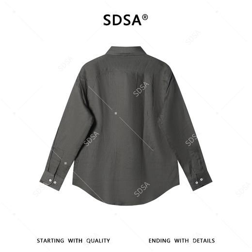 SDSA男装2026新款高贵轻奢极简风纯色亚麻长袖衬衫百搭时尚衬衣 商品图4