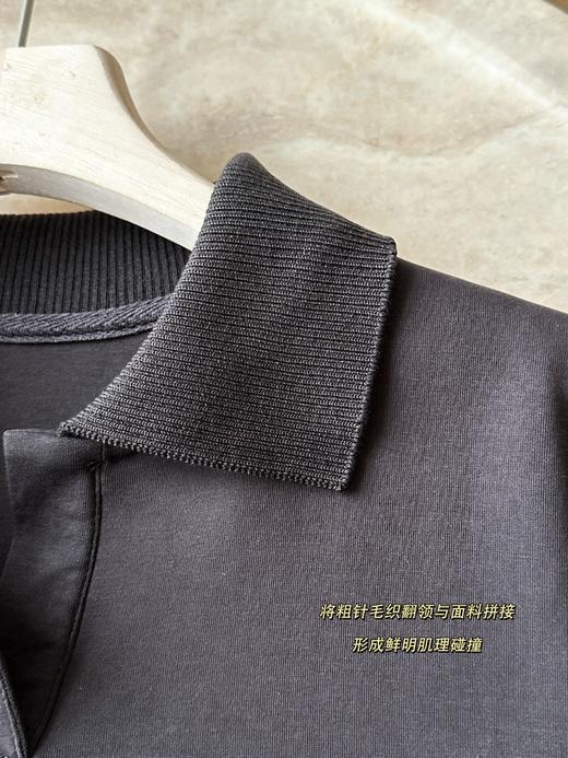 【锦上添花】雅y同款天丝羊毛空气层重工刺绣翻领套头卫衣 商品图9