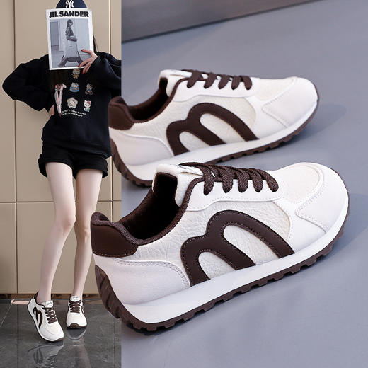 【DANMO旦茉·M豆撞色德训鞋】质感饱满柔软舒适 不易闷脚 稳固后跟舒适增高 显高显瘦突出长腿 商品图0