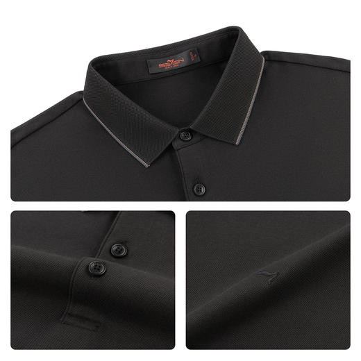 【10A抗菌2A防螨/不变形领】柒牌短袖POLO衫男士春夏新品休闲上衣 130T70510 商品图3