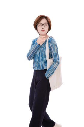 扎染印花长袖T恤