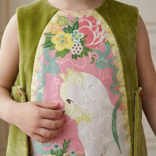 年衣童装儿童马甲春季新款女童中式古风汉服唐装春意融融马甲N1261029A05 商品图2