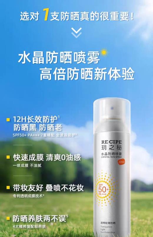 [透小蜜心选]【活动价￥59.9/2瓶 ￥69.9/2瓶+80ml】玥之秘防晒喷雾180ml 商品图1