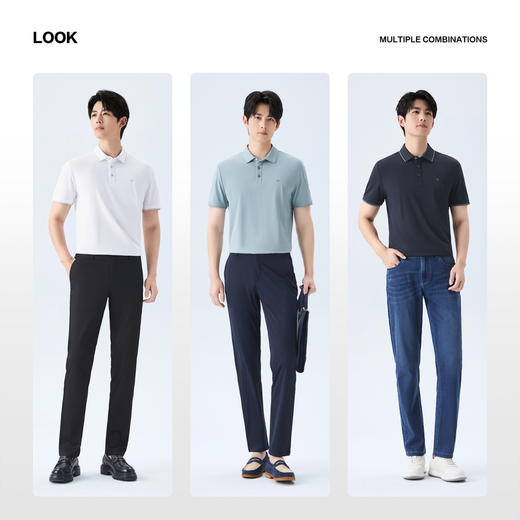 【持久如新/不变形领】柒牌男式短袖POLO衫26春夏新款舒适T恤衫 130T70270 商品图2