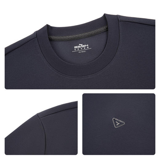 【50支双面凉感】柒牌男装2026夏季圆领柔软凉感商务休闲短袖T恤 130T72170 商品图3