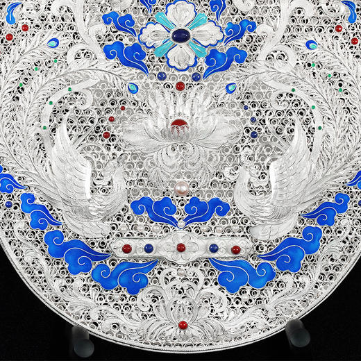 子佩集S999银手工银花丝【鸾凤和鸣·琵琶记】花丝镶嵌摆件【HSPP】大师工坊原创设计2511 商品图8