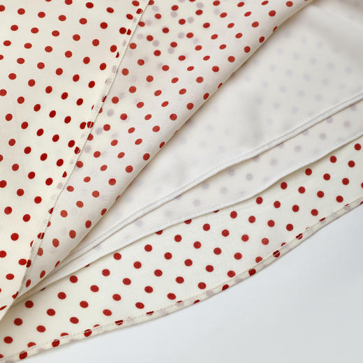 ROMI STUDIO19姆米双乔桑蚕丝软滑法式波点飘带连衣裙RWCSLY7477 商品图5