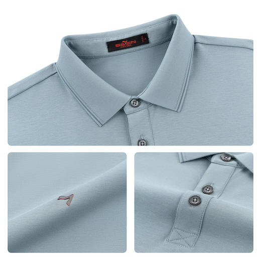 【持久如新/不变形领】柒牌男式短袖POLO衫26春夏新款舒适T恤衫 130T70270 商品图3