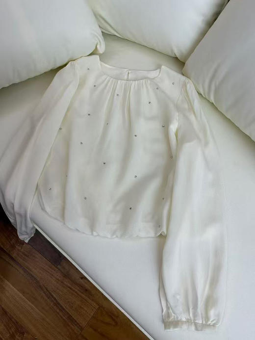 新款重磅烫钻真丝衬衫 商品图1