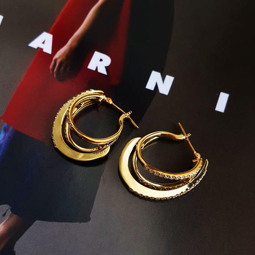 【天然正品】AU750黄金时尚简约1.13克拉群镶钻石耳环25.6*14.2*8.7MM（皆取最大值）020326NJ25 商品图5