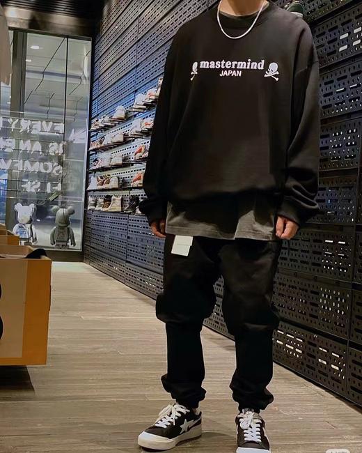 F031256春季新品时尚百搭潮流骷髅反光字母印花重磅高街圆领卫衣 商品图6