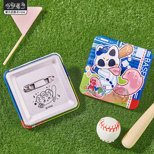 《非人哉官方店》有兽焉棒球系列马口铁徽章盲盒幻彩白葱动漫吧唧胸针 商品图3