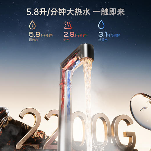 安吉尔加热净水器玉龙Ultra1200G厨下直饮机2200G温热水流速 商品图4