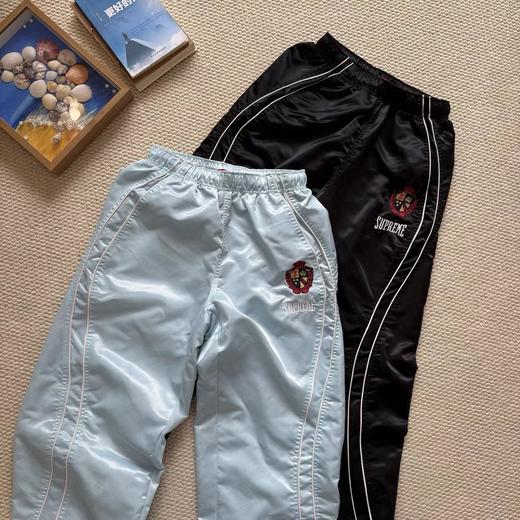 F031232美式潮流缎面贴片logo针织运动裤男女同款学院风刺绣运动裤 商品图3