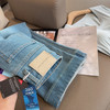 【春日蓝调】一裤两穿！9分蛋卷裤！2026 四面弹春夏浅蓝牛仔裤女刺绣卷边窄版直筒裤！ 商品缩略图3