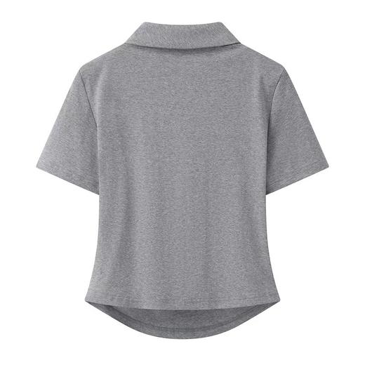 F031220春夏季新款灰色polo衫短袖阔腿卫裤两件套 商品图11