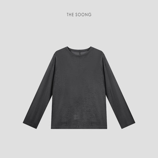 THESOONG"触感美学"纯羊毛细腻轻量肌理感圆领长袖T恤打底衫8669 商品图3