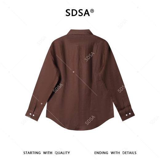SDSA男装2026新款高贵轻奢极简风纯色长袖衬衫百搭时尚复古衬衣 商品图4