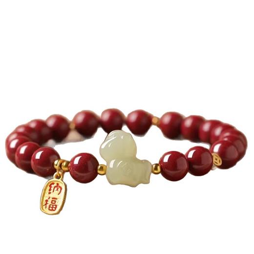 六鑫珠宝 2026玺晶级天然和田小马红朱砂手串 商品图4