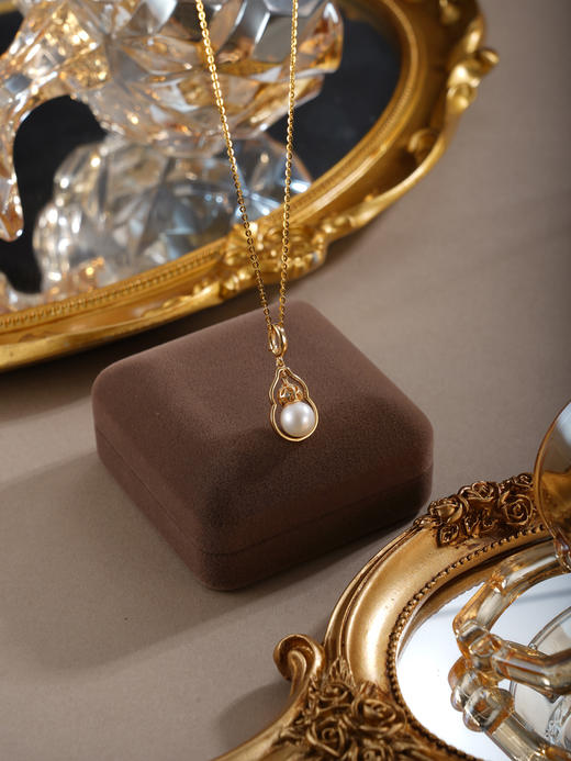 子佩集【福运在线】银S925珍珠惜王妃吊坠【W6448】双色葫芦(不含链)2602 商品图8