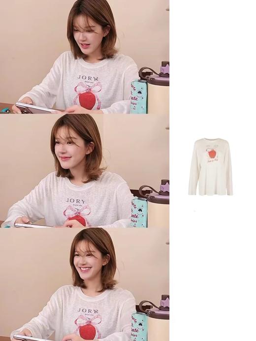 【赵露思同款OR*A&RO*Y联名款】“一颗幸运果”圆领幸运果长袖T恤 商品图1