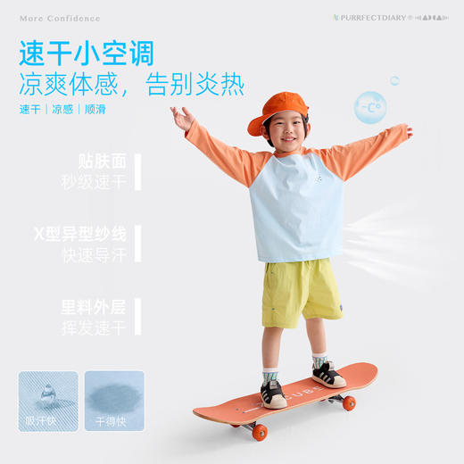 【亲子装】咕噜日记童装儿童长袖T恤26春款男女童速干插肩袖上衣 商品图1