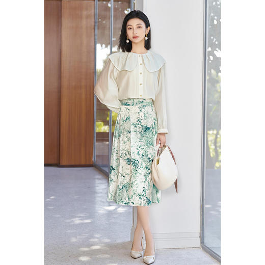 娃娃领衬衫+印花半身裙套装5M25CG4892 商品图3